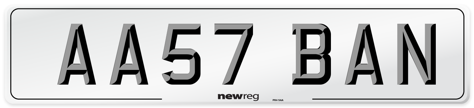AA57 BAN Number Plate from New Reg
